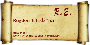Regdon Eliána névjegykártya